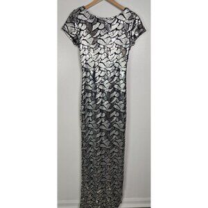 Vtg. Rubber Ducky Productions, Inc. Women's Sz. S 4/6 Maxi Silver Sequin Dress
